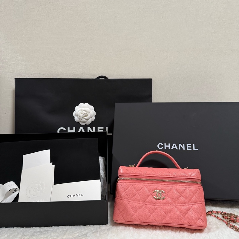 Chanel Lp 小飯盒 25C 珊瑚粉 膠膜未撕 2025/5台灣購入-0