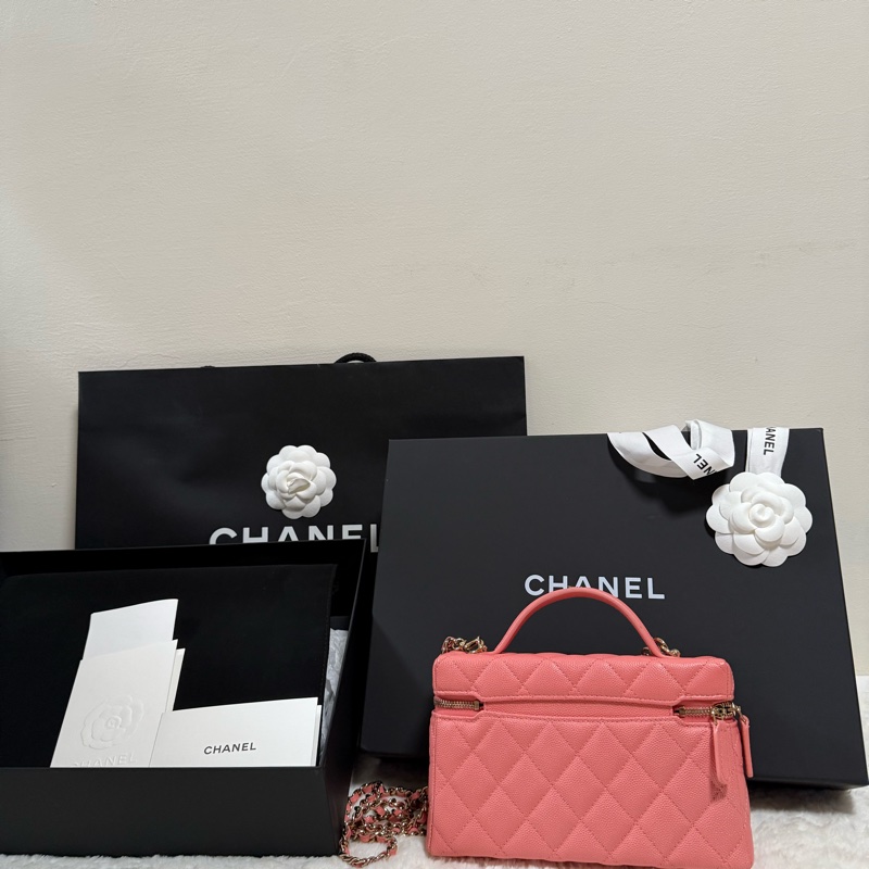 Chanel Lp 小飯盒 25C 珊瑚粉 膠膜未撕 2025/5台灣購入-1