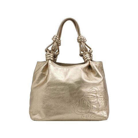 Loewe牛皮純色Logo印花手提包