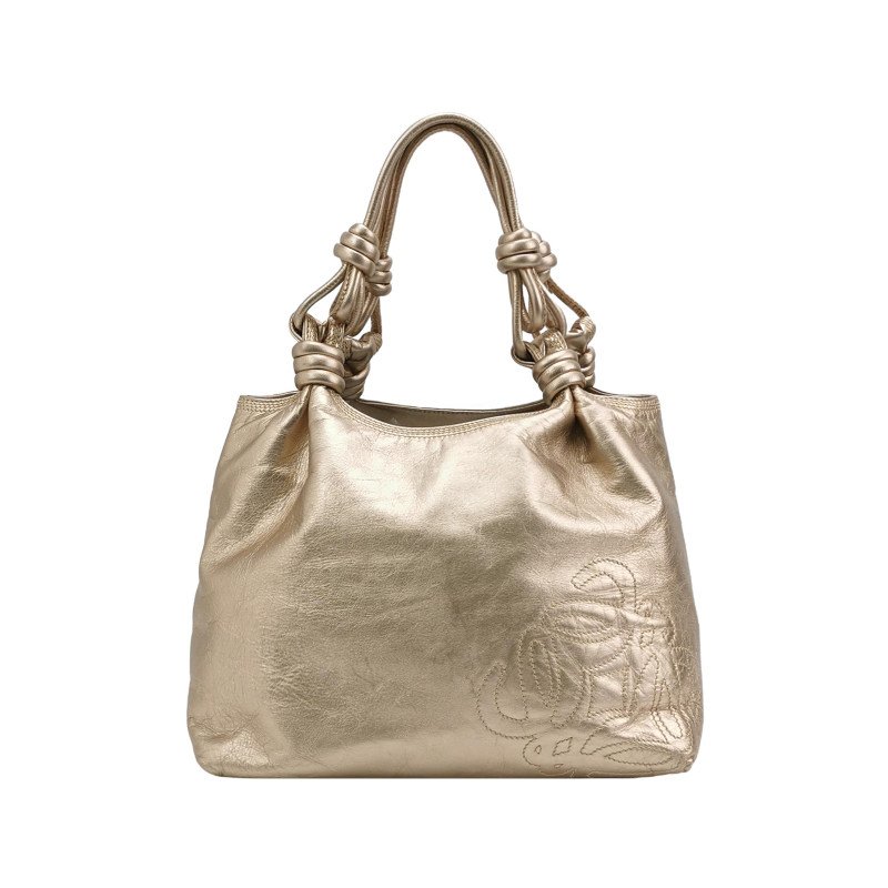 Loewe牛皮純色Logo印花手提包-0