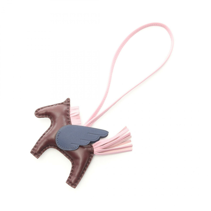 HERMES Rodeo Pegasus 小號包吊飾 U Swift 皮革 Agneau milo Rouge Sellier-0