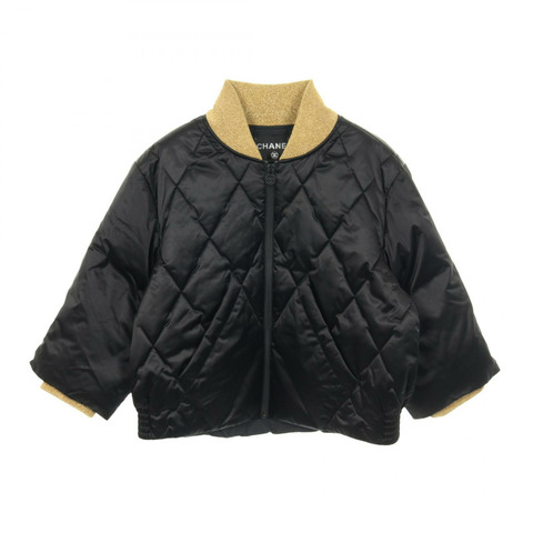 香奈兒菱格紋羽絨外套 #36 P57120V43068 尼龍 黑色 金色 二手 女款