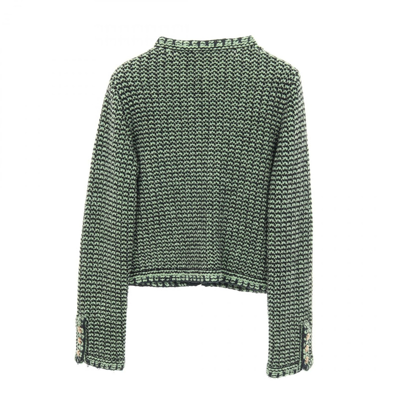 香奈兒 COCO 標誌紐扣針織外套斜紋軟呢開襟衫 #38 P70487K10067 羊絨-1