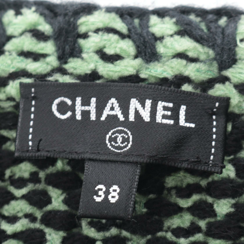 香奈兒 COCO 標誌紐扣針織外套斜紋軟呢開襟衫 #38 P70487K10067 羊絨-2