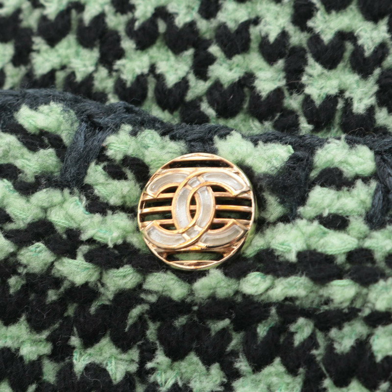 香奈兒 COCO 標誌紐扣針織外套斜紋軟呢開襟衫 #38 P70487K10067 羊絨-8