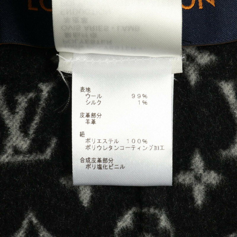 路易威登 Monogram 羊毛真絲連帽斗篷 黑色 #34 二手女款-4