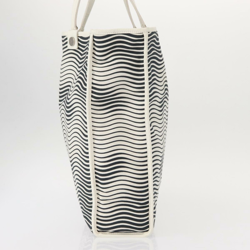 【日本直送】香奈兒帆布手袋 白色 黑色 CC Auth bs31123-3