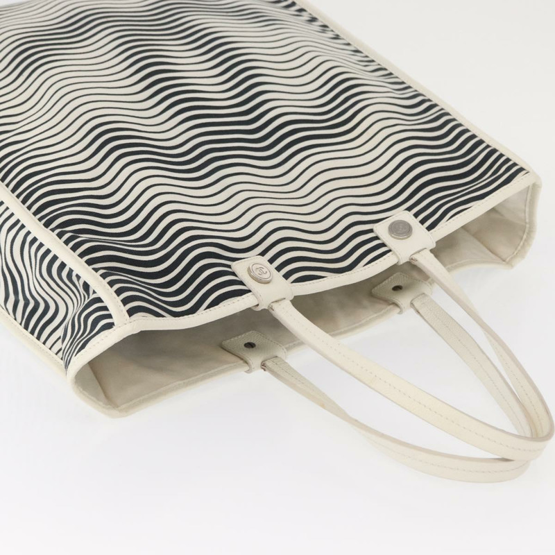 【日本直送】香奈兒帆布手袋 白色 黑色 CC Auth bs31123-5