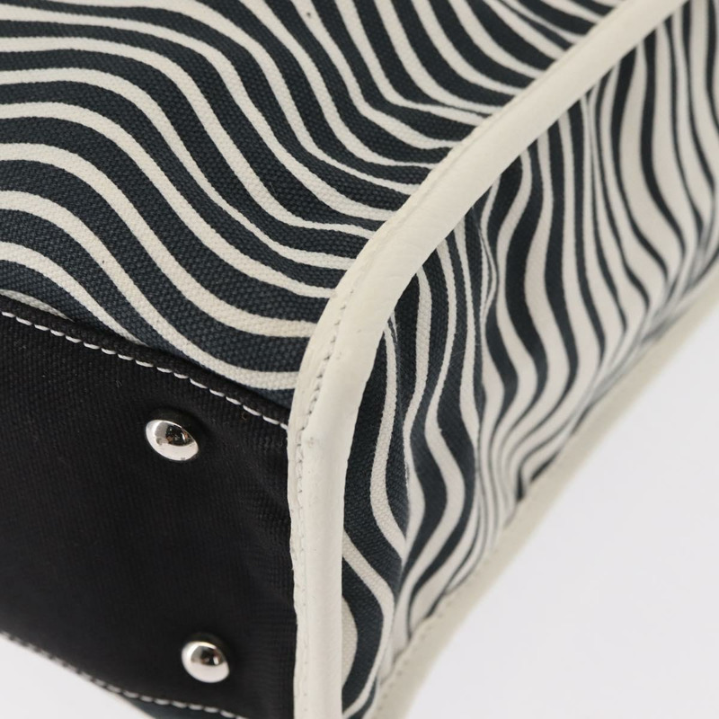 【日本直送】香奈兒帆布手袋 白色 黑色 CC Auth bs31123-10