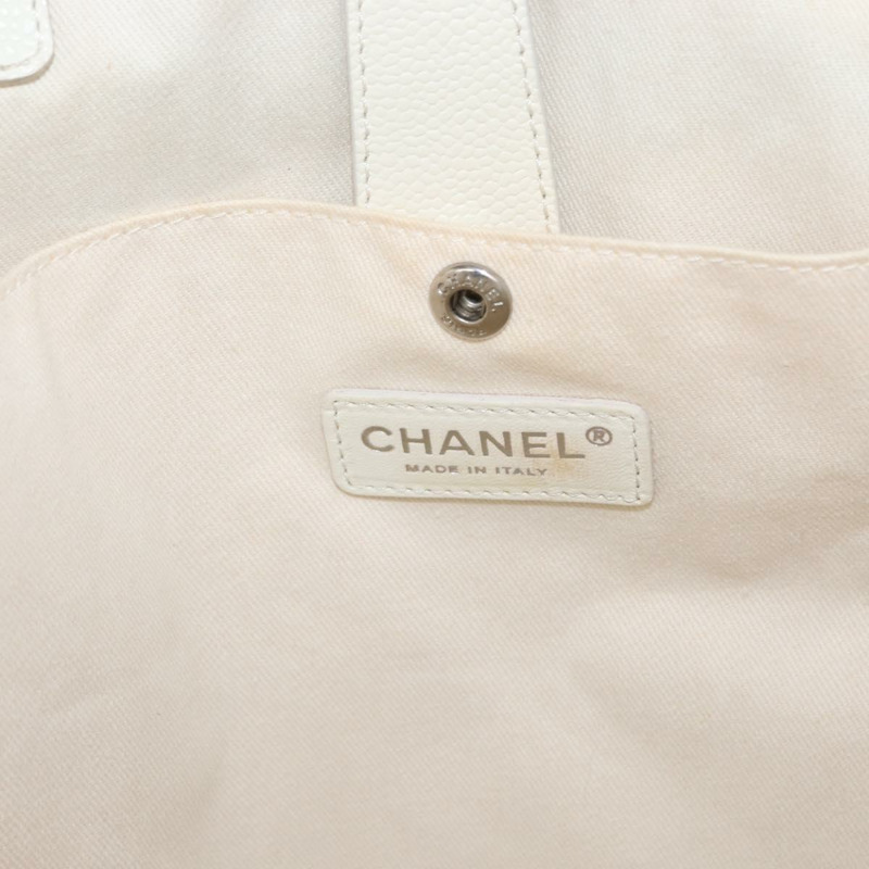 【日本直送】香奈兒帆布手袋 白色 黑色 CC Auth bs31123-14