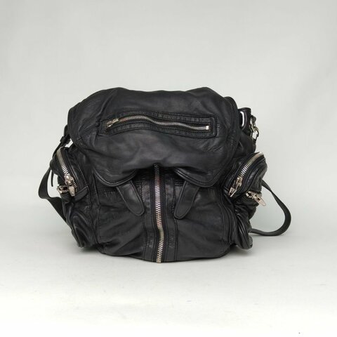 ALEXANDER WANG Marti肩背包小號銀釘黑色羊皮肩背包