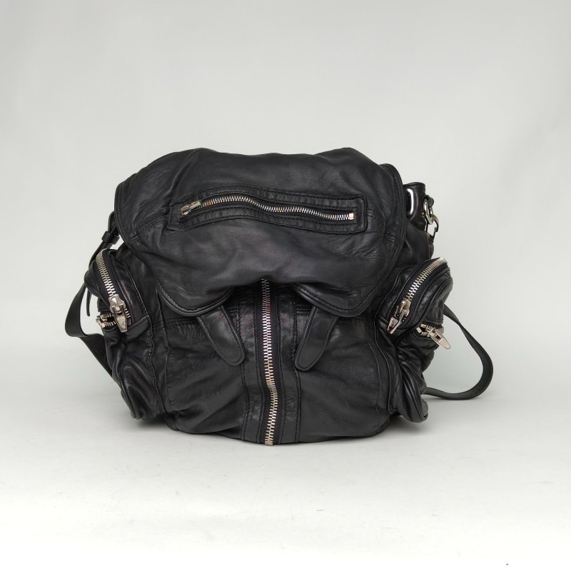 ALEXANDER WANG Marti肩背包小號銀釘黑色羊皮肩背包-0