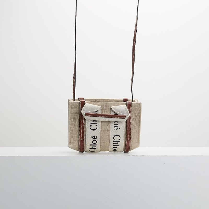 二手Chloé Woody tote mini 棕-0