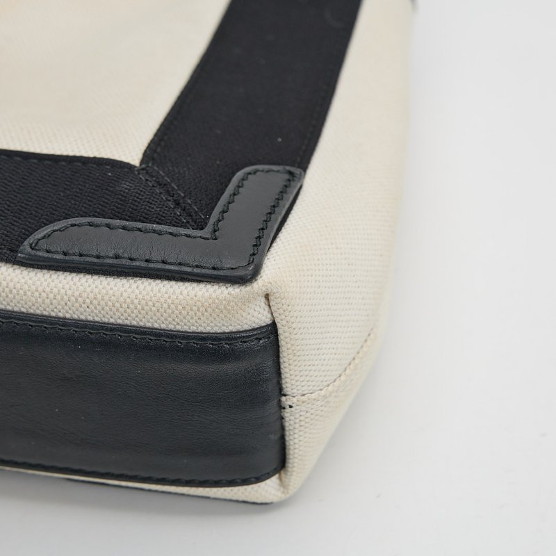 二手Balenciaga navy cabas 帆布包xs/白色黑字-5