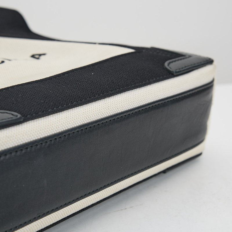 二手Balenciaga navy cabas 帆布包xs/白色黑字-12