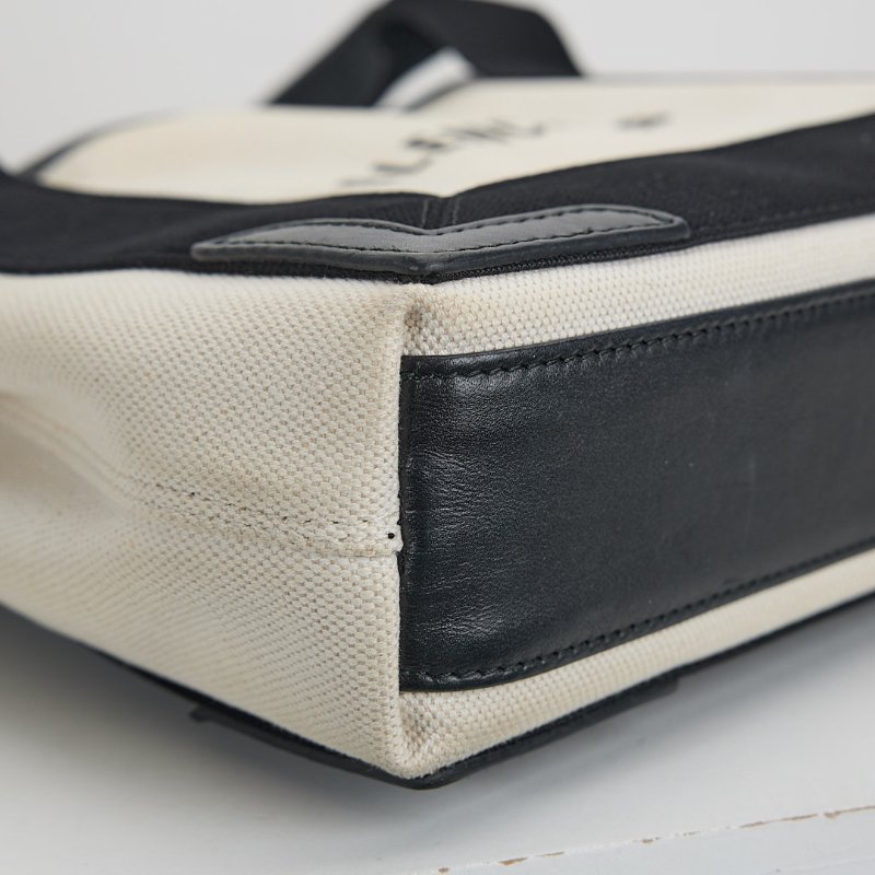 二手Balenciaga navy cabas 帆布包xs/白色黑字-13