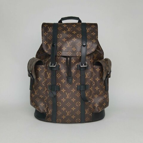 LOUIS VUITTON Christopher雙肩包老花PVC2016肩背包