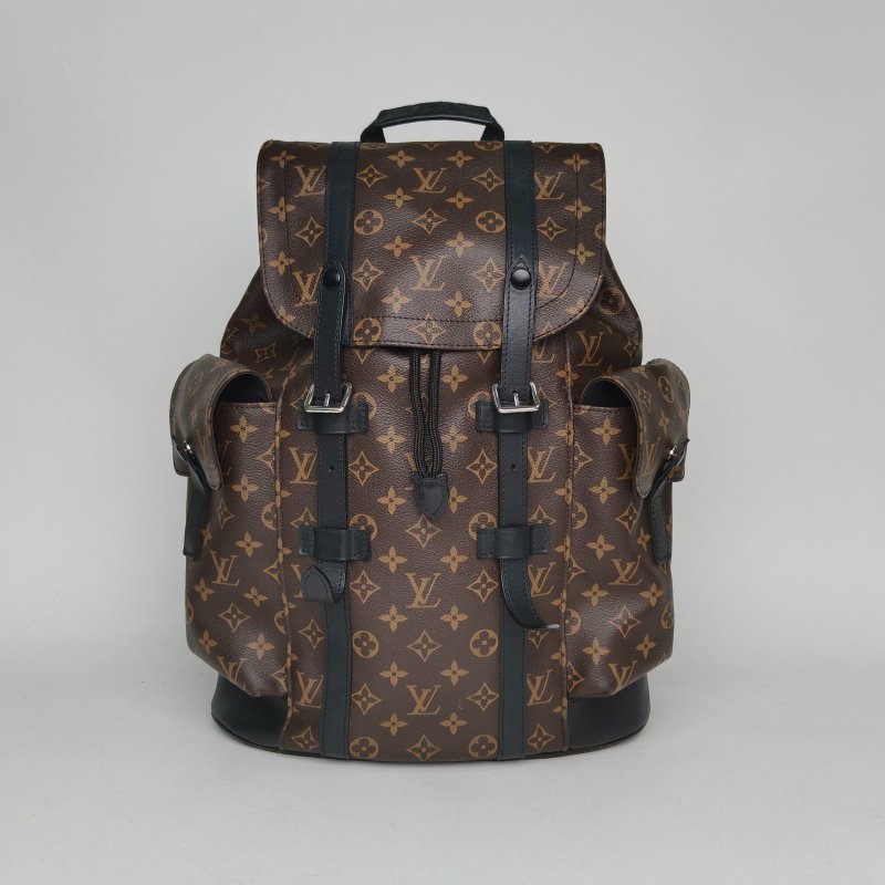 LOUIS VUITTON Christopher雙肩包老花PVC2016肩背包-0