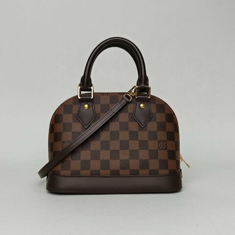 LOUIS VUITTON ALMA貝殼包BB23.5棕色棋盤格PVC2020肩背包