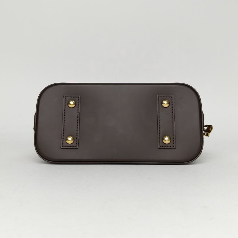 LOUIS VUITTON ALMA貝殼包BB23.5棕色棋盤格PVC2020肩背包-4
