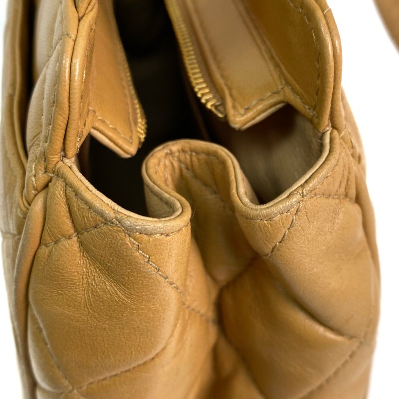 △ Chanel 香奈兒 Beige Lambskin Gold Tone Metal Hand Bag No.4 淺褐色小羊皮金色金屬手袋No.4 - 257024392-13