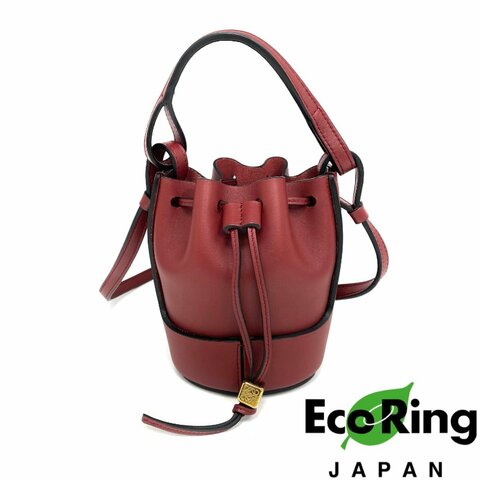 ☆ Loewe 羅意威 Red Calfskin Balloon Mini Buckle 2Way Bag 紅色小牛皮迷你水桶兩用袋 - 257024123