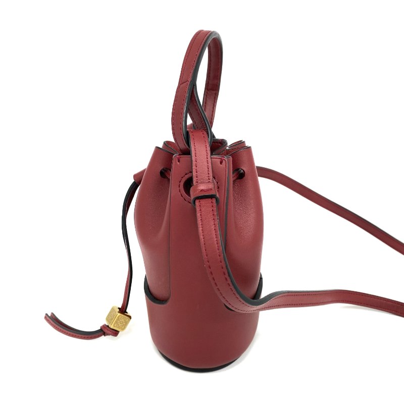 ☆ Loewe 羅意威 Red Calfskin Balloon Mini Buckle 2Way Bag 紅色小牛皮迷你水桶兩用袋 - 257024123-2