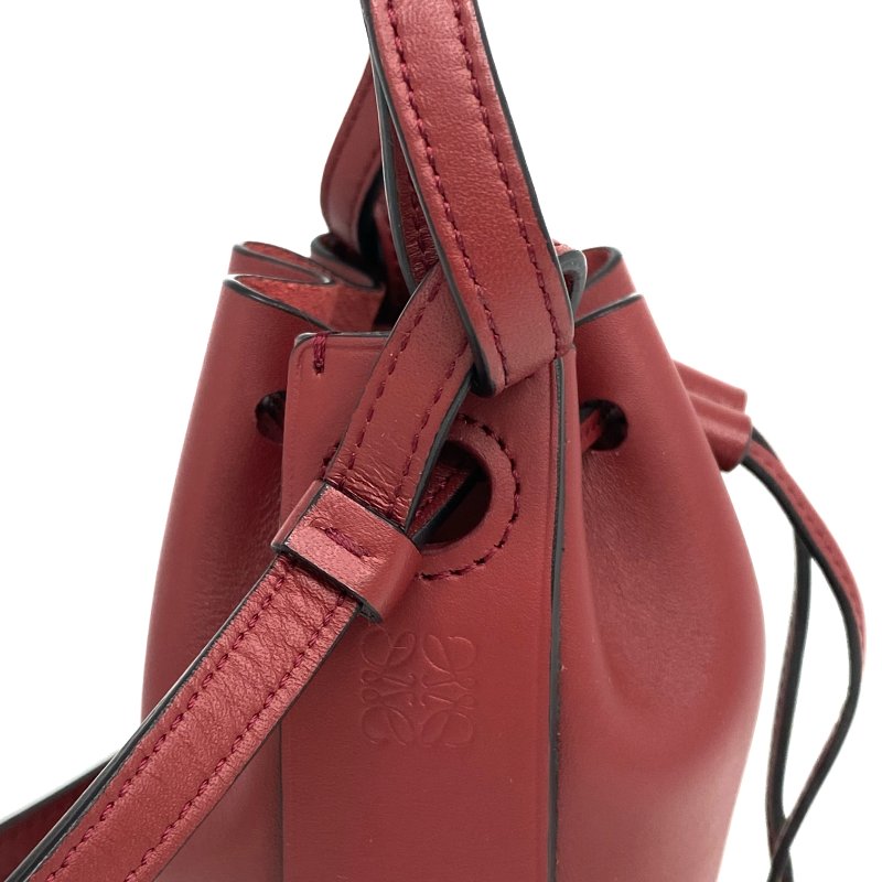 ☆ Loewe 羅意威 Red Calfskin Balloon Mini Buckle 2Way Bag 紅色小牛皮迷你水桶兩用袋 - 257024123-4