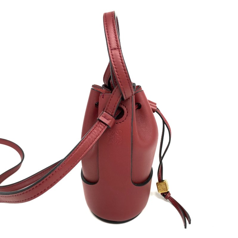 ☆ Loewe 羅意威 Red Calfskin Balloon Mini Buckle 2Way Bag 紅色小牛皮迷你水桶兩用袋 - 257024123-5