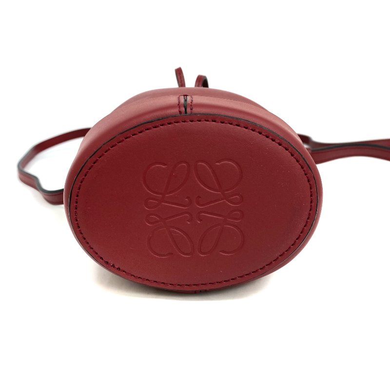 ☆ Loewe 羅意威 Red Calfskin Balloon Mini Buckle 2Way Bag 紅色小牛皮迷你水桶兩用袋 - 257024123-7