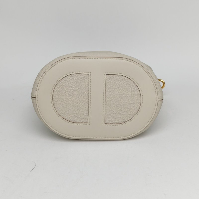 HERMES InTheLoop23豬鼻子菜籃子8L冰川白TC皮B刻金扣肩背包-4