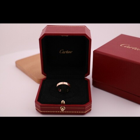 Cartier 18k玫瑰金 love戒指窄版 47號 有盒子