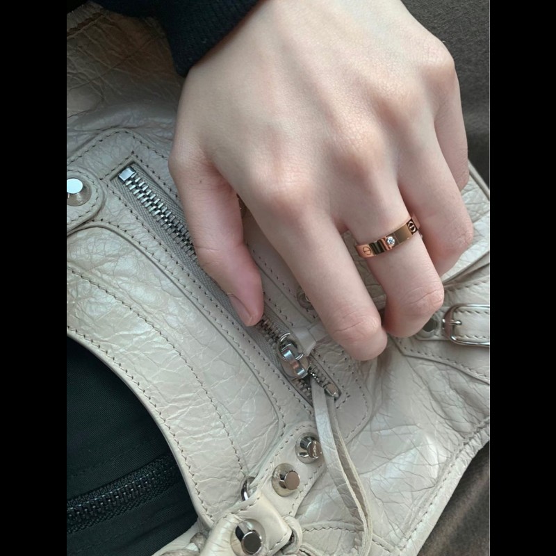 Cartier 18k玫瑰金 love戒指窄版 47號 有盒子-4