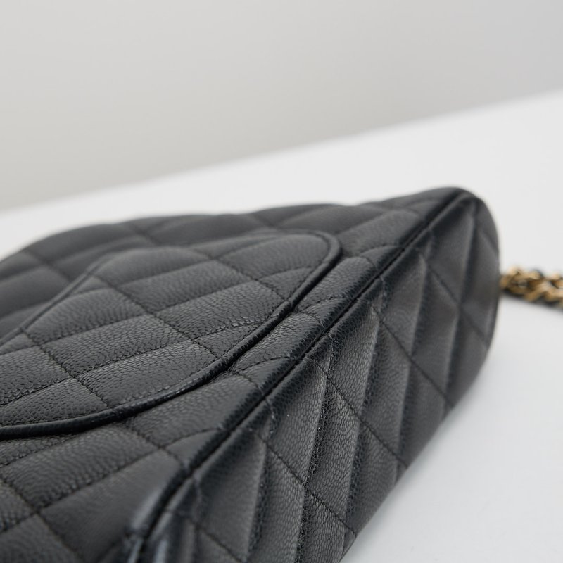 二手Chanel 大貝殼包/黑金牛 芯片款-7