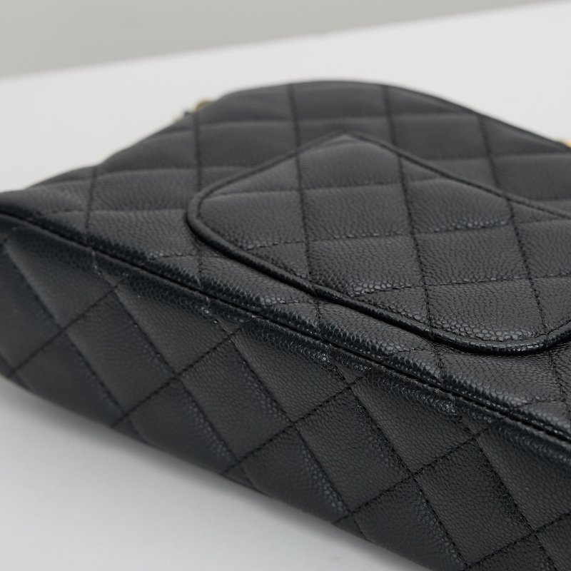 二手Chanel 大貝殼包/黑金牛 芯片款-9