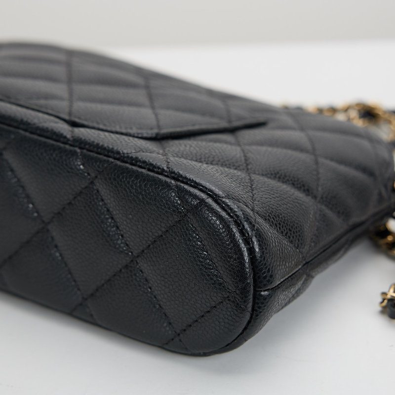 二手Chanel 大貝殼包/黑金牛 芯片款-10