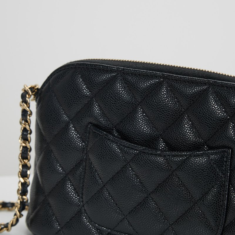 二手Chanel 大貝殼包/黑金牛 芯片款-11