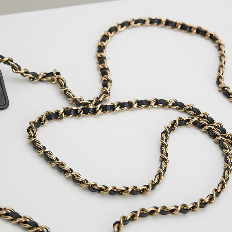 二手Chanel 大貝殼包/黑金牛 芯片款-12