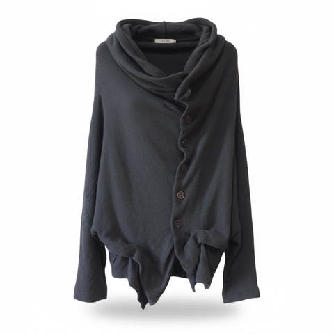 Y’s 黑色不規則剪裁結構毛衣