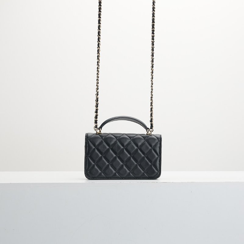 二手Chanel cf mini handle woc/黑金 芯片款-1
