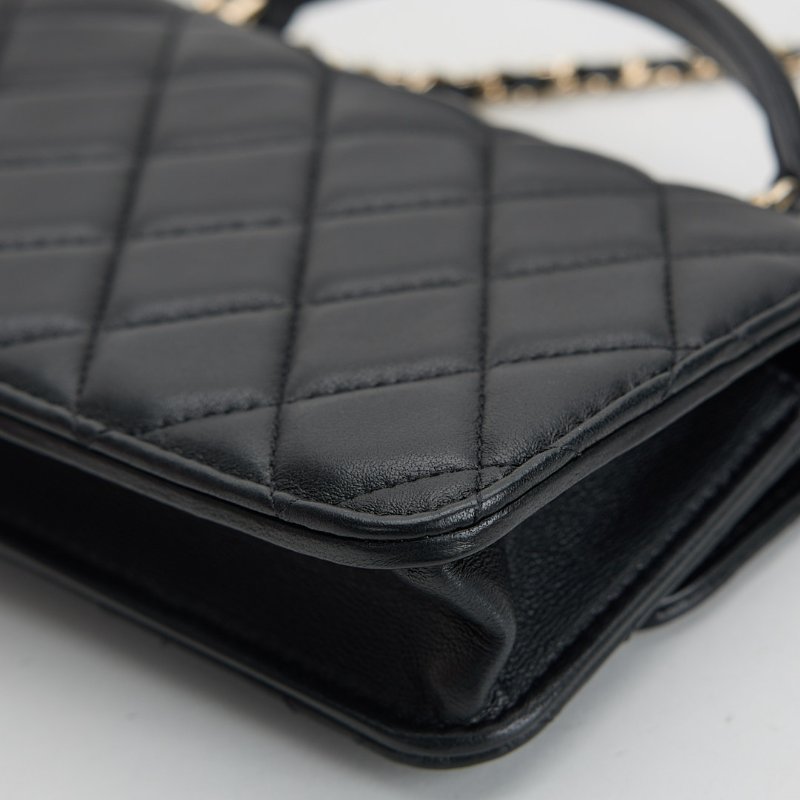 二手Chanel cf mini handle woc/黑金 芯片款-6