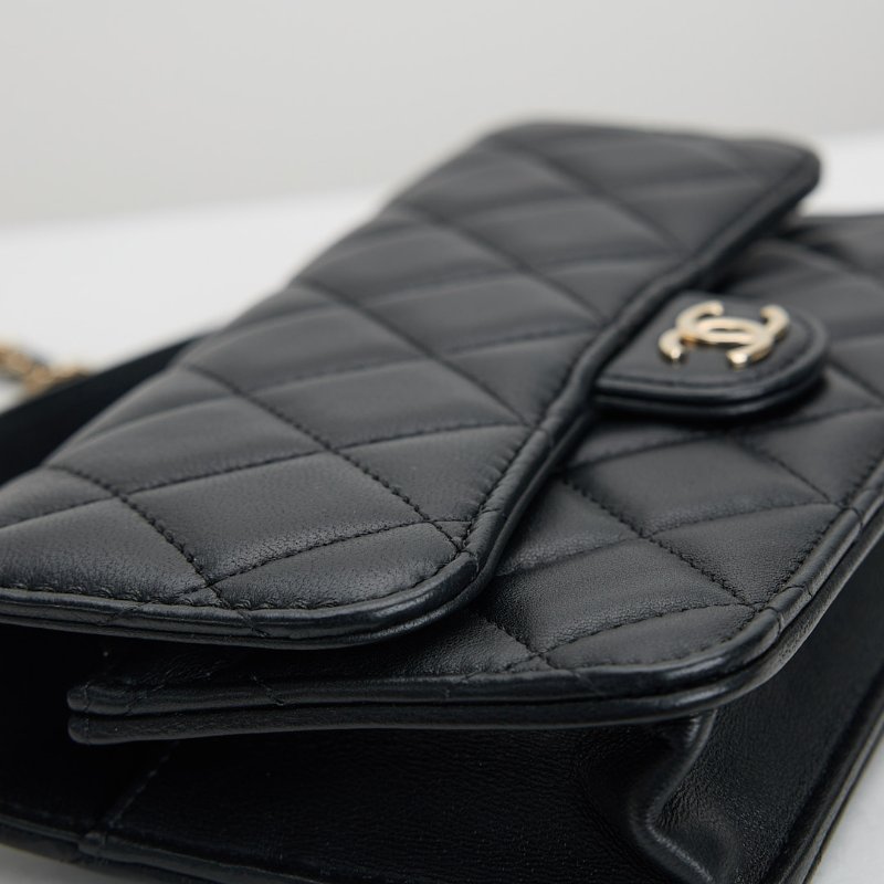 二手Chanel cf mini handle woc/黑金 芯片款-13