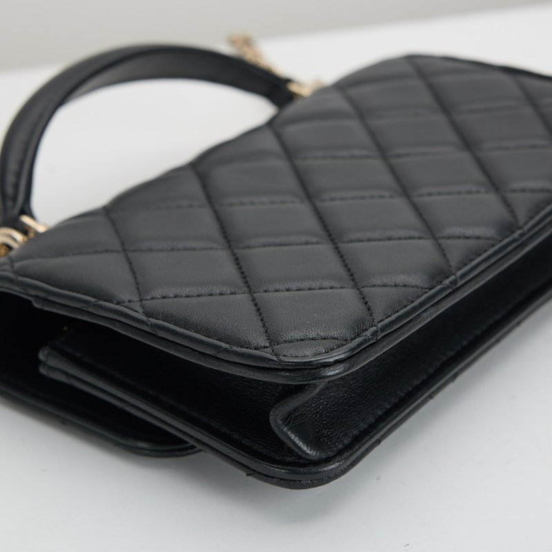 二手Chanel cf mini handle woc/黑金 芯片款-18