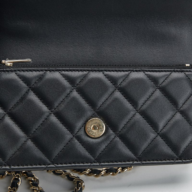 二手Chanel cf mini handle woc/黑金 芯片款-19