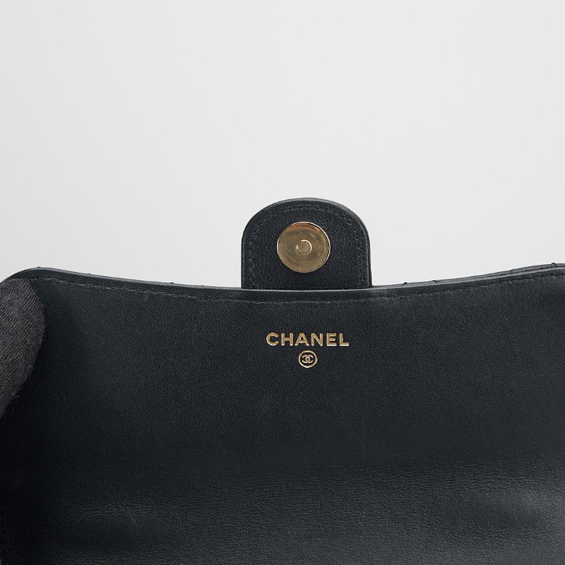 二手Chanel cf mini handle woc/黑金 芯片款-20