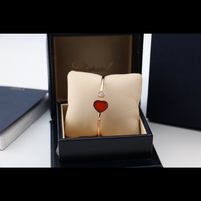 Chpoard 玫瑰金 紅玉髓 愛心 快樂鑽 手鐲 s碼-0