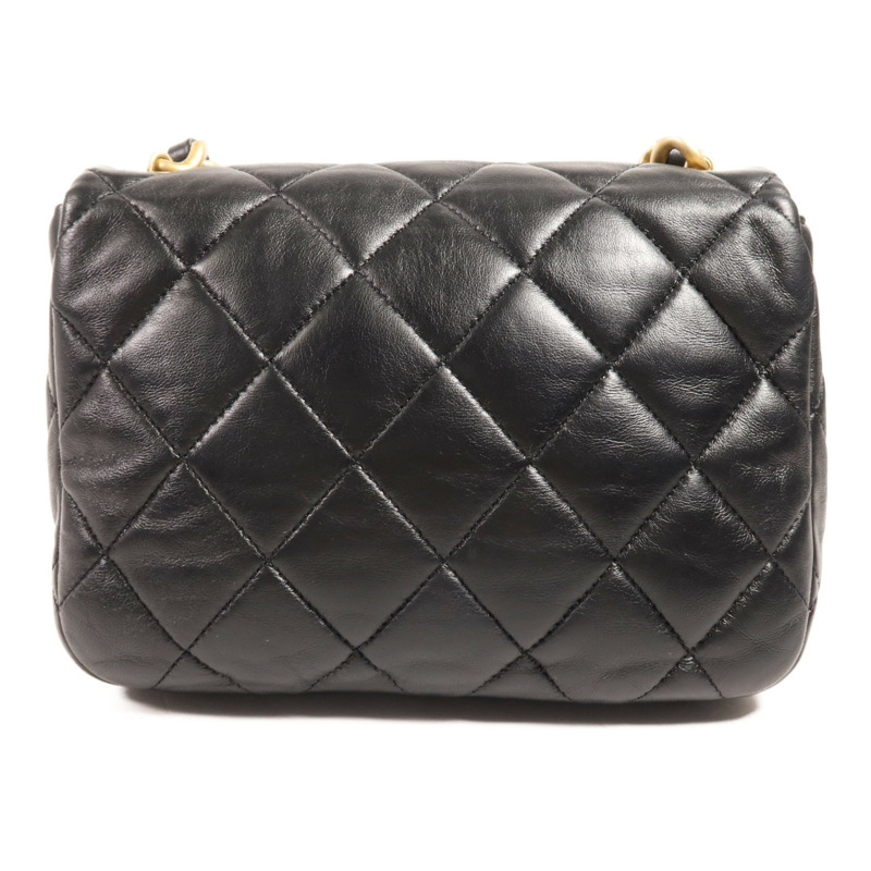 CHANEL 羊皮皮革Chain Shoulder金扣鏈帶肩背袋-1