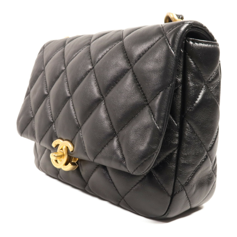 CHANEL 羊皮皮革Chain Shoulder金扣鏈帶肩背袋-2