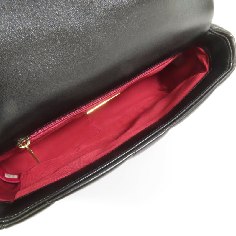 CHANEL 羊皮皮革Chanel 19 Small金扣鏈帶手挽肩背兩用袋-6