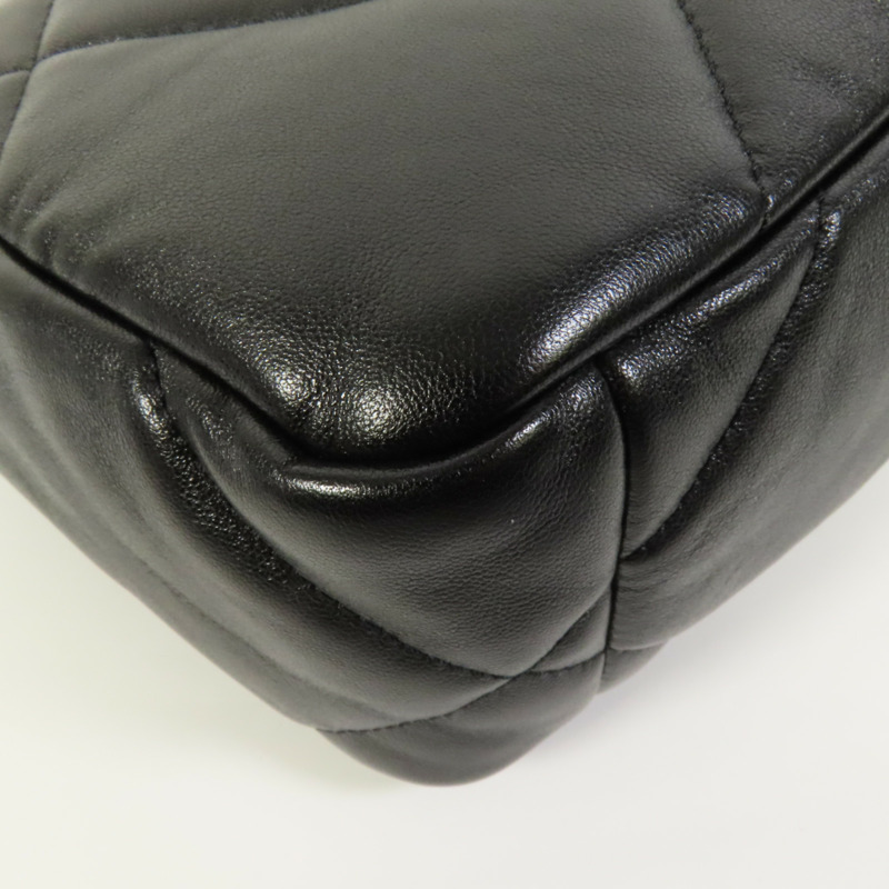 CHANEL 羊皮皮革Chanel 19 Small金扣鏈帶手挽肩背兩用袋-11